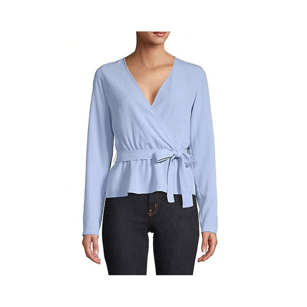 mbyM ​Long Sleeve Wrap blouse In Placid Blue Size M $118